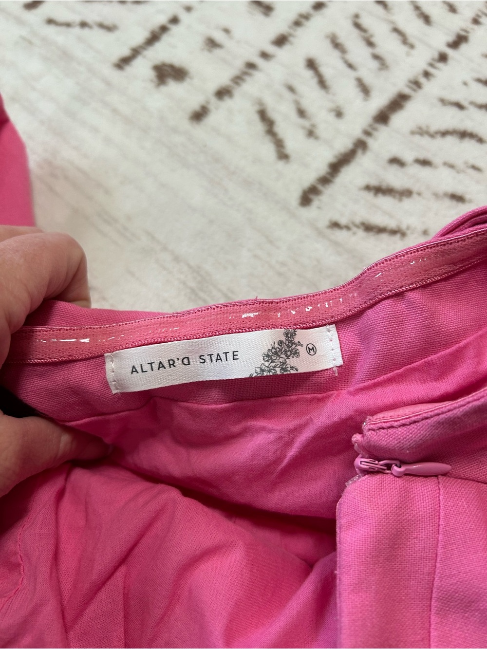 Altar’d State Pink Strapless Bow Back Fit & Flare Mini Dress Medium - Picture 4 of 6